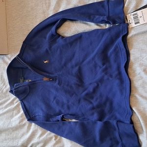 NWT Boys Polo Quarter Zip Cotton Sweater